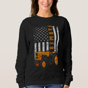 Vintage amerikanische Flagge Traktor Farmer Ranc Sweatshirt