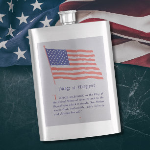 Vintage-amerikanische Flagge Treueeid Flachmann