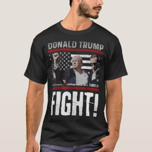 Vintage amerikanische Flagge Trump 2024 Kämpfe käm T-Shirt