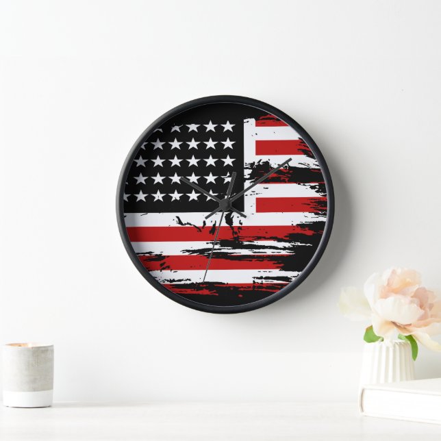 Vintage amerikanische Flagge Uhr (Zuhause)