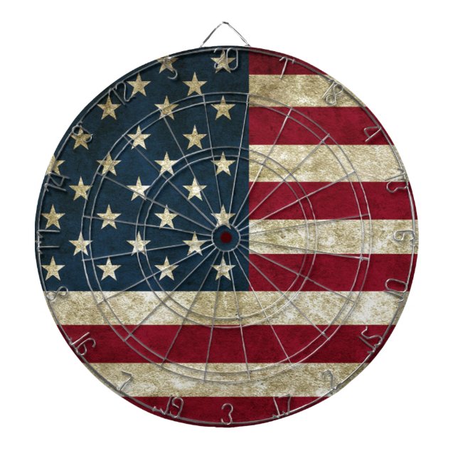 Vintage amerikanische Flagge USA Dartscheibe (vorne)