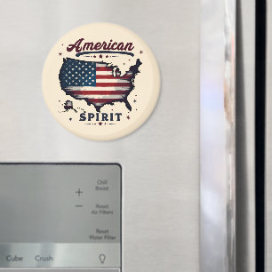 Vintage amerikanische Flagge USA Karte Distressive Magnet