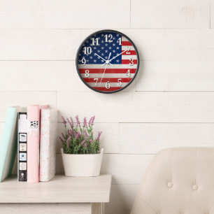 Vintage-amerikanische Flagge USA patriotisch Ameri Uhr