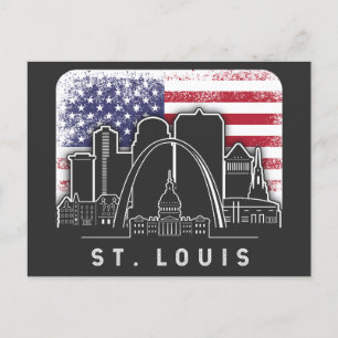 Vintage amerikanische Flagge von St. Louis Missour Postkarte