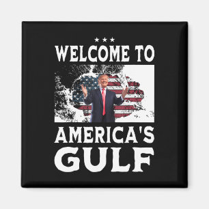 Vintage amerikanische Flagge Willkommen am Golf vo Magnet