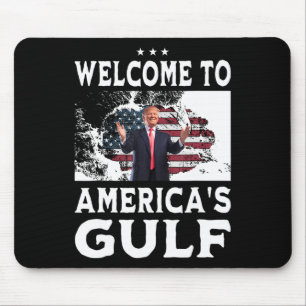 Vintage amerikanische Flagge Willkommen am Golf vo Mousepad