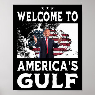 Vintage amerikanische Flagge Willkommen am Golf vo Poster