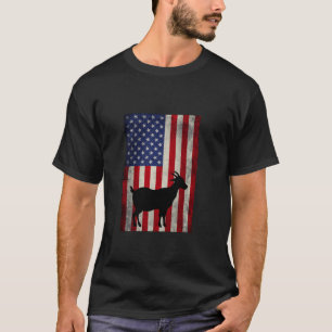 Vintage amerikanische Flagge Ziege 4. Juli Patriot T-Shirt