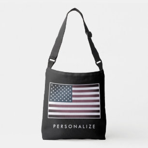 Vintage amerikanische Flagge Zolltasche Tragetaschen Mit Langen Trägern