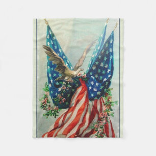 Vintage amerikanische Flaggen Fleecedecke