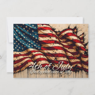 Vintage-Amerikanische-Flaggen-Kunst für den 4. Jul