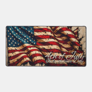 Vintage-Amerikanische-Flaggen-Kunst zum 4. Juli Schreibtischunterlage