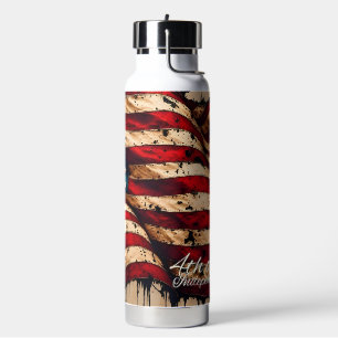 Vintage-Amerikanische-Flaggen-Kunst zum 4. Juli Trinkflasche