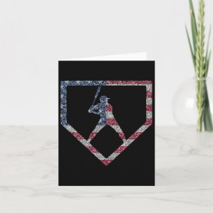 Vintage amerikanische Flaggen US Baseball Tropfen Karte