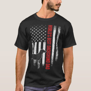 Vintage amerikanische Flaggen Welten Beste Dackel T-Shirt