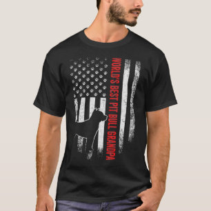 Vintage amerikanische Flaggen Welten Beste Pit Bul T-Shirt