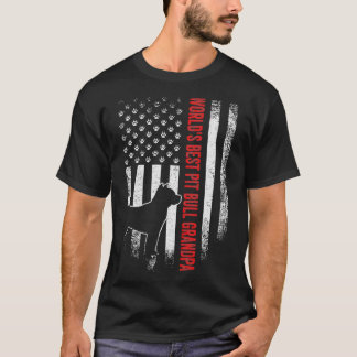 Vintage amerikanische Flaggen Welten Beste Pit Bul T-Shirt
