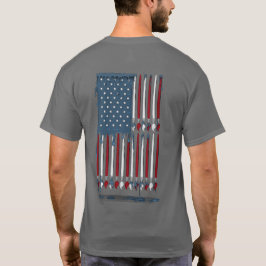 Vintage amerikanische Flaggenkunst mit Paint Brush T-Shirt