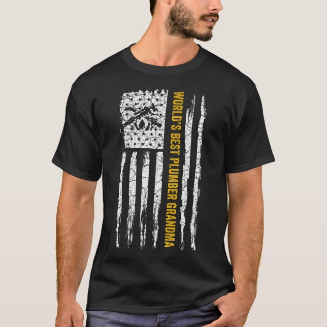 Vintage amerikanische Flaggenwelten Bester Klempne T-Shirt (Vorderseite)