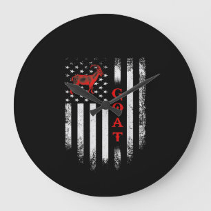 Vintage amerikanische Flaggenziege Große Wanduhr