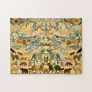 Vintage amerikanische Folk-Art-Tiere Puzzle