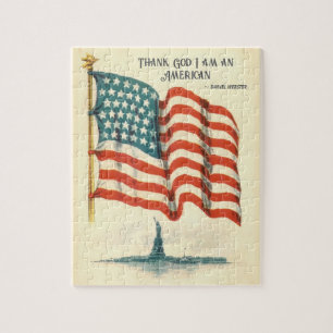 Vintage-amerikanische Freiheitsstatue mit amerikan Puzzle