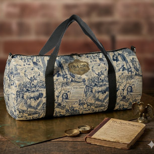 Vintage amerikanische Geschichtscollage USA 250 ID Duffle Bag