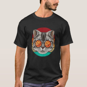 Vintage Amerikanische Kurzhaar-Katze Gesicht Retro T-Shirt
