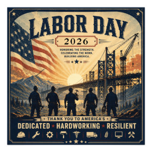 Vintage-amerikanische Labor Day-Arbeiter Ehrung Ku Fotodruck