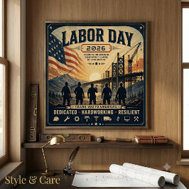 Vintage-amerikanische Labor-Day-Arbeiter-Tribut-Ku Poster