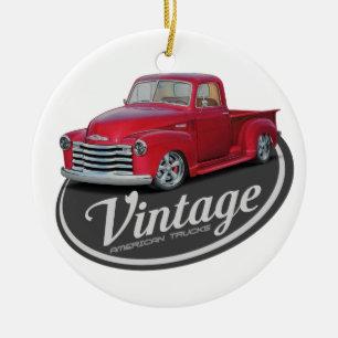 Vintage Amerikanische Lastwagen Keramik Ornament