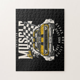 Vintage-Amerikanische-Muscle-Car-Rennflagge Puzzle