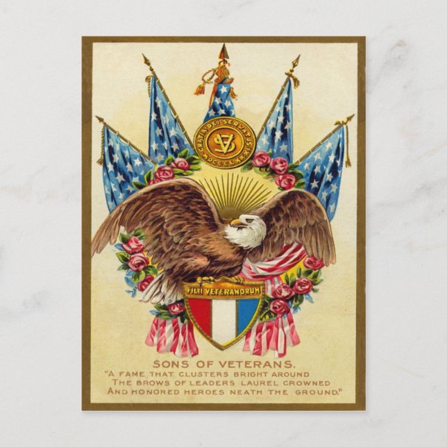 Vintage amerikanische Patriotische Militärpostkart Postkarte (Vorderseite)