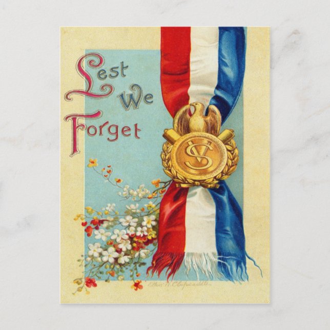 Vintage amerikanische Patriotische Militärpostkart Postkarte (Vorderseite)