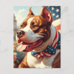 Vintage amerikanische Pit Bull Terrier Malerei Postkarte