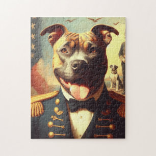 Vintage amerikanische Pit Bull Terrier Malerei Puzzle