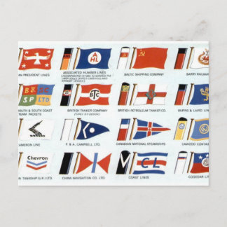 Vintage amerikanische Reedereihausflaggen Char Postkarte