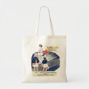 Vintage amerikanische rotes Kreuz-Taschen-Tasche Tragetasche