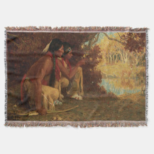 Vintage Amerikanische Ureinwohner, Auf der Hirschj Decke