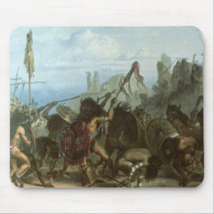 Vintage Amerikanische Ureinwohner, Bison Dance von Mousepad