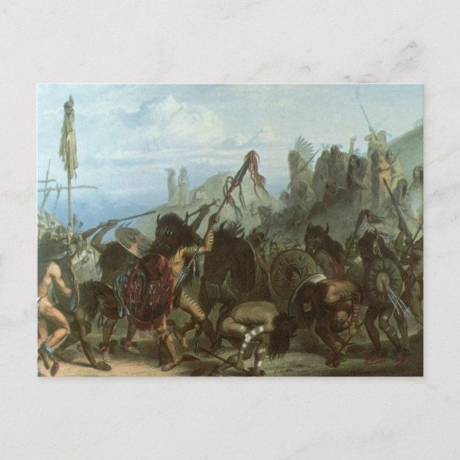 Vintage Amerikanische Ureinwohner, Bison Dance von Postkarte (Vorderseite)