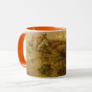 Vintage Amerikanische Ureinwohner, Buffalo Hunt by Tasse