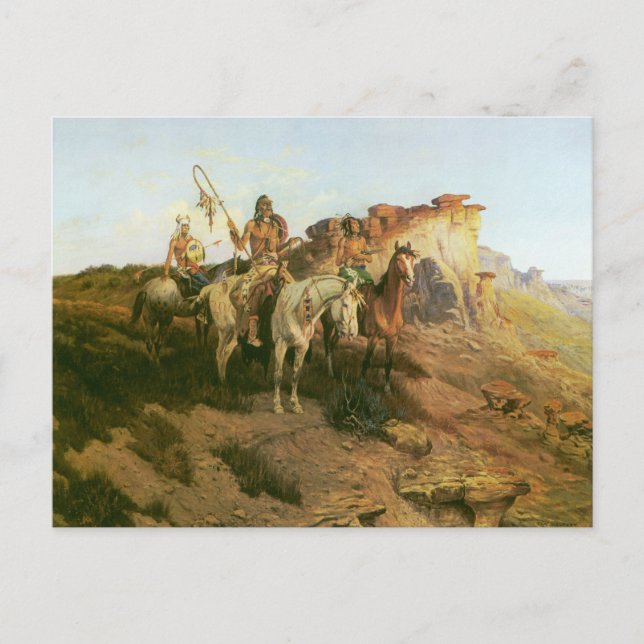 Vintage Amerikanische Ureinwohner, Pfefferlinge de Postkarte (Vorderseite)