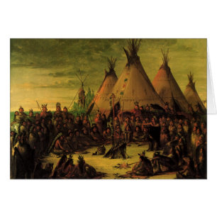 Vintage Amerikanische Ureinwohner, Sioux-Kriegsrat