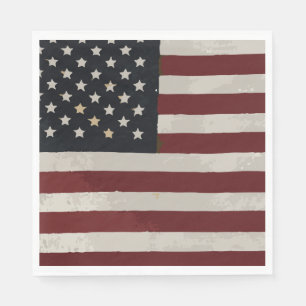 Vintage amerikanische Wasserfarbenflagge 4. Juli Serviette