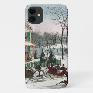 Vintage amerikanische Winter-Szene Case-Mate iPhone Hülle