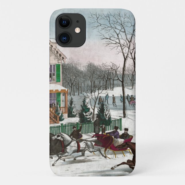 Vintage amerikanische Winter-Szene Case-Mate iPhone Hülle (Rückseite)