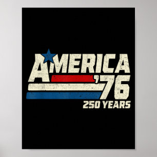 Vintage Amerikanischer 250. Jahrestag Usa Patrioti Poster