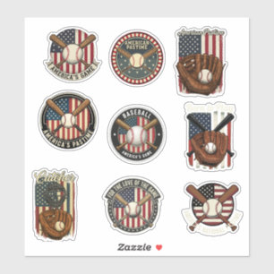 Vintage amerikanischer Baseball patriotischer Zeit Aufkleber