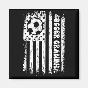 Vintage-amerikanischer-Flagge-Fußball-Oma-Fußball- Magnet